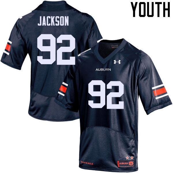 Auburn Tigers Youth Alec Jackson #92 Navy Under Armour Stitched College NCAA Authentic Football Jersey VEN7474UU